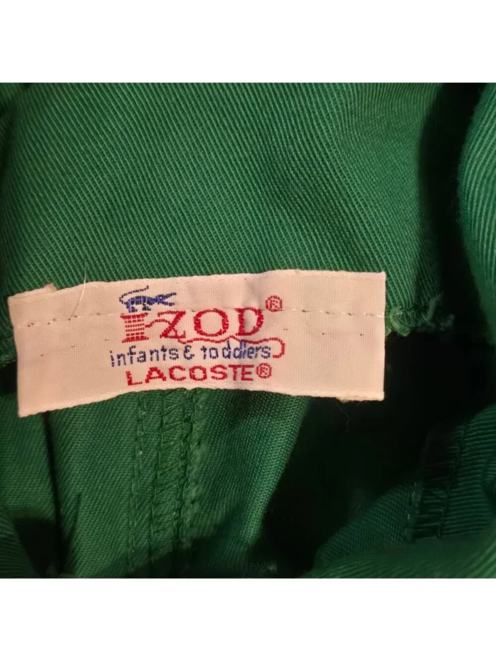 Izod Lacoste Infant Toddler Green Overalls Crocodile Alligator 12 Months Vintage